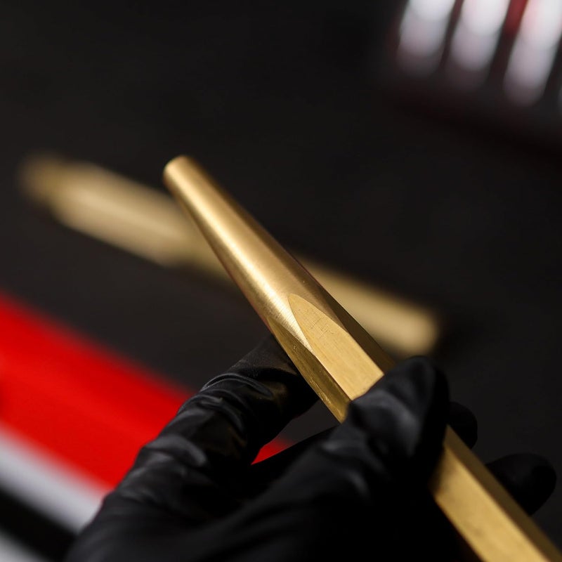 ABN Brass Punch Set - 2 Piece Brass Drift Pin Punch Set - Mechanic’s Non-Marring Chisel Punches for Vehicles - Image 5